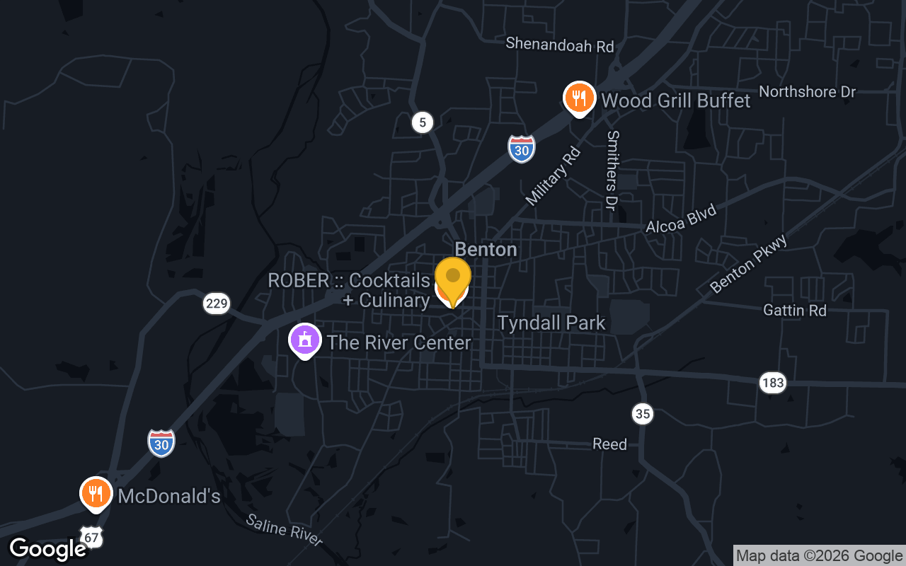 Map of bar trivia spots in Benton, AR