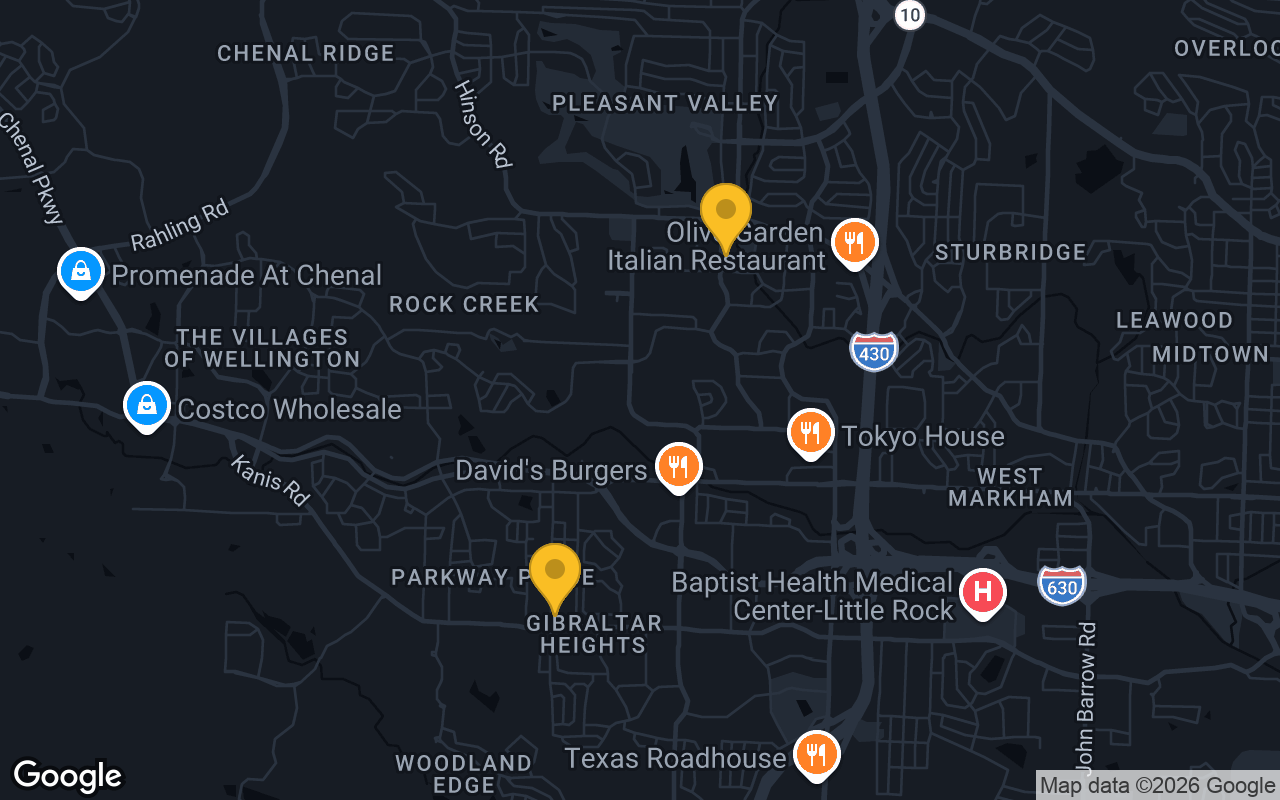 Map of bar trivia spots in Little Rock, AR