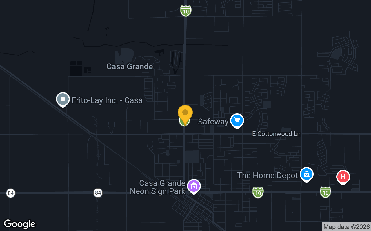 Map of bar trivia spots in Casa Grande, AZ