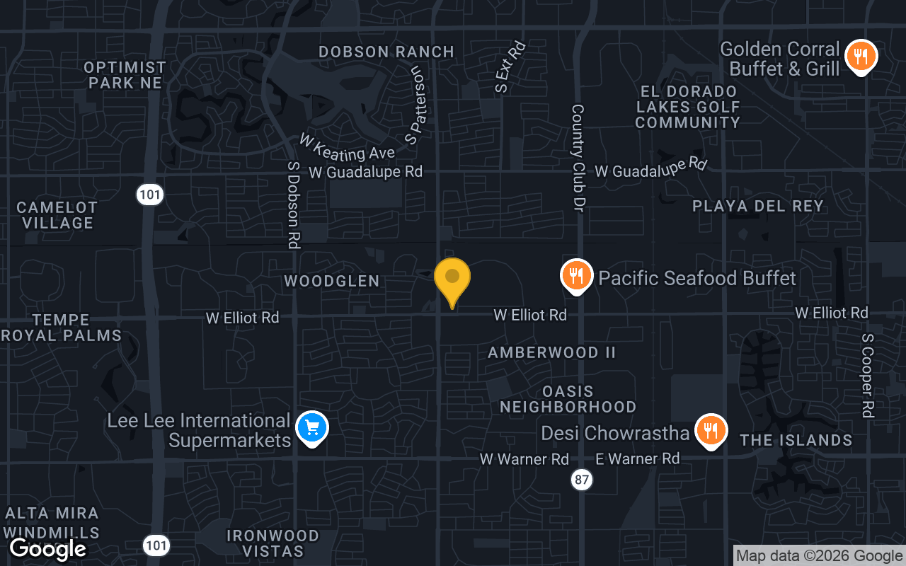 Map of bar trivia spots in Chandler, AZ