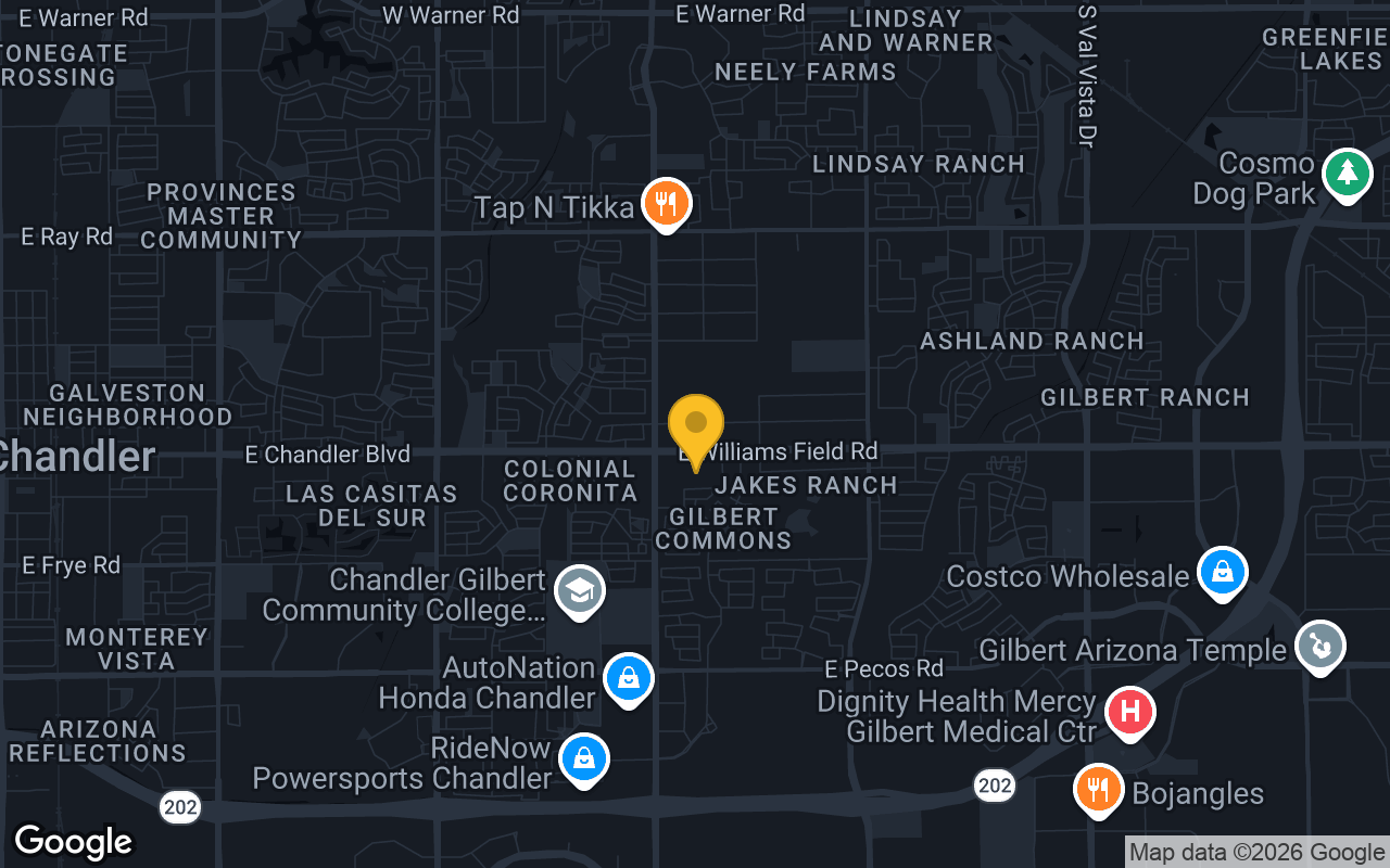 Map of bar trivia spots in Gilbert, AZ