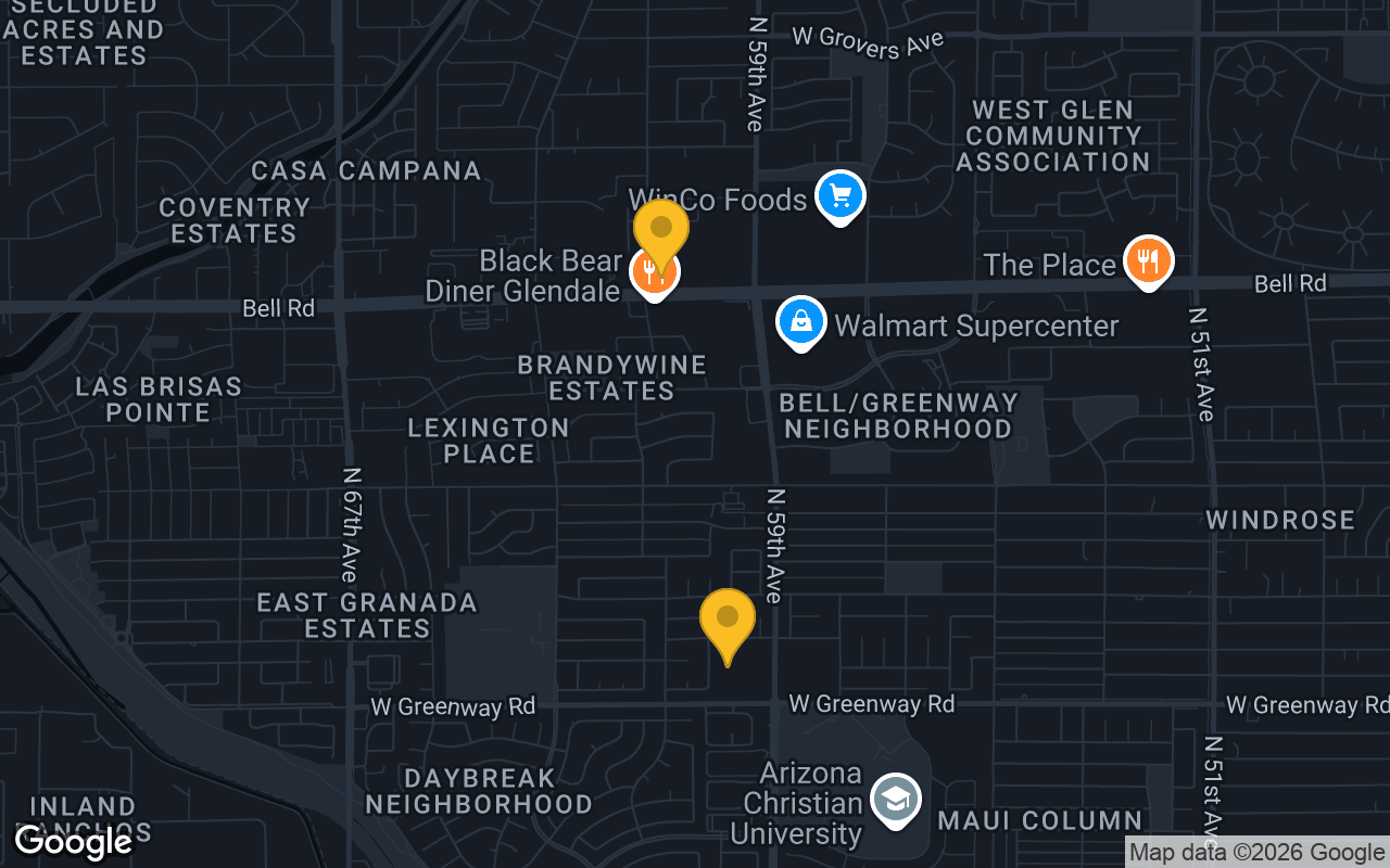 Map of bar trivia spots in Glendale, AZ