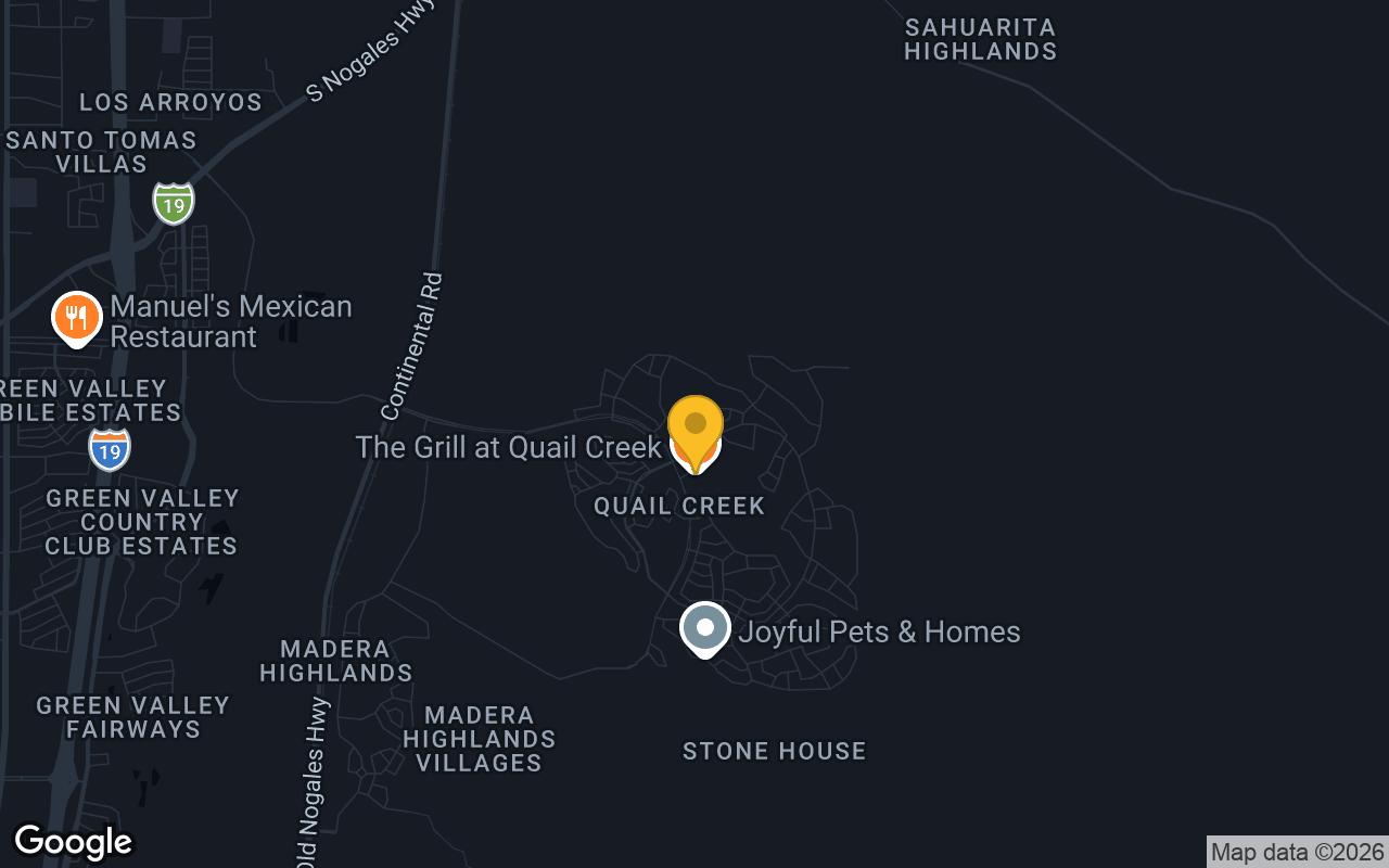 Map of bar trivia spots in Green Valley, AZ