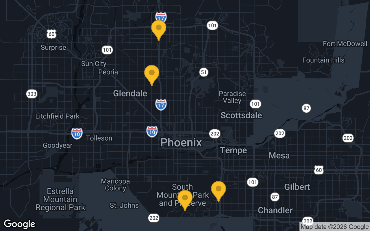 Map of bar trivia spots in Phoenix, AZ
