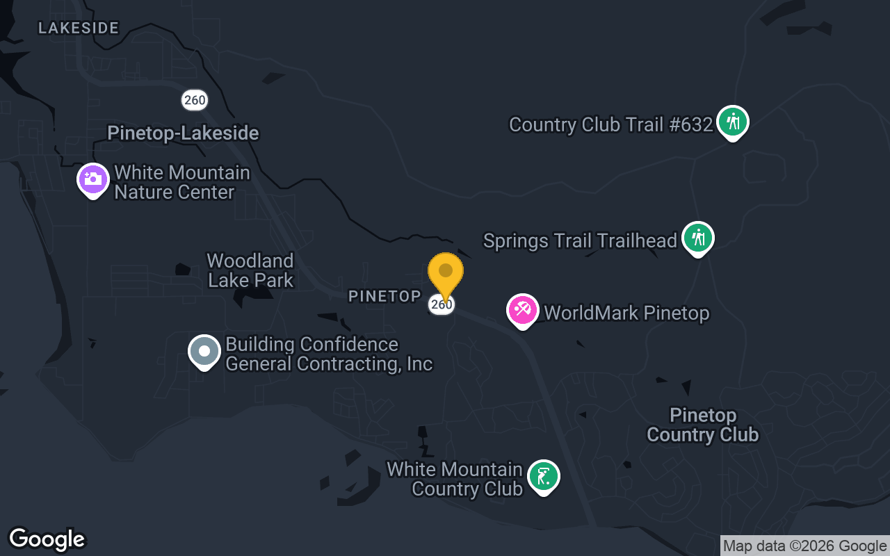 Map of bar trivia spots in Pinetop, AZ