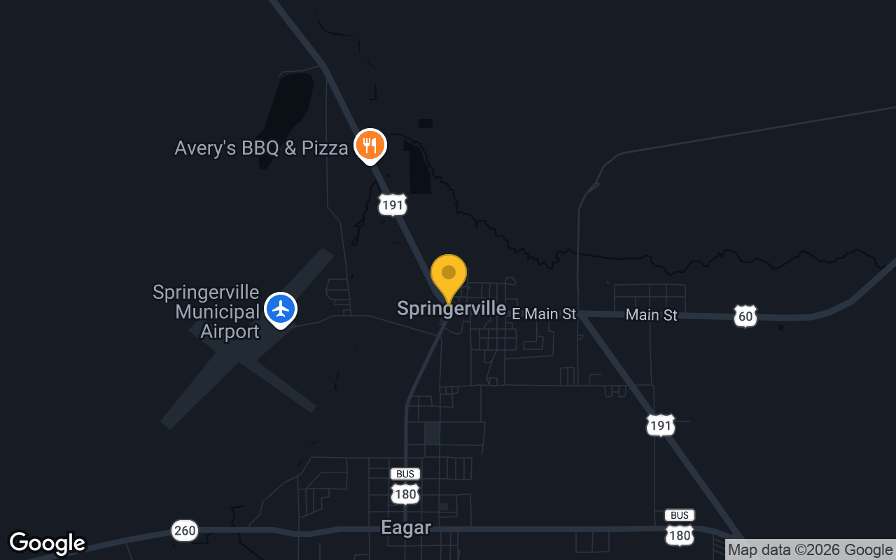 Map of bar trivia spots in Springerville, AZ