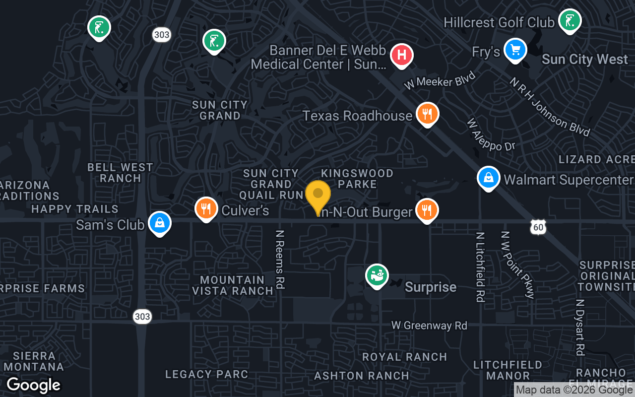 Map of bar trivia spots in Surprise, AZ
