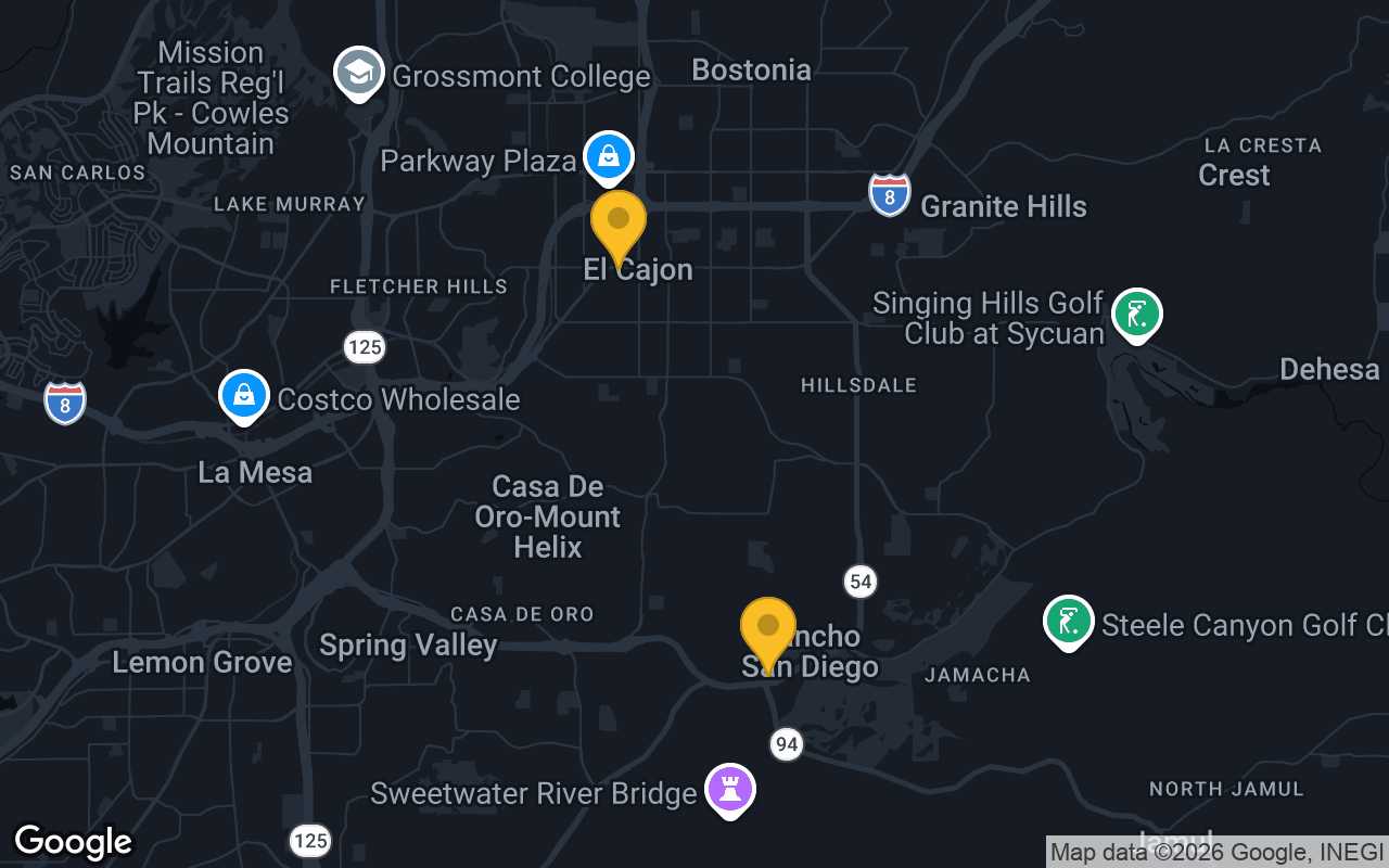 Map of bar trivia spots in El Cajon, CA