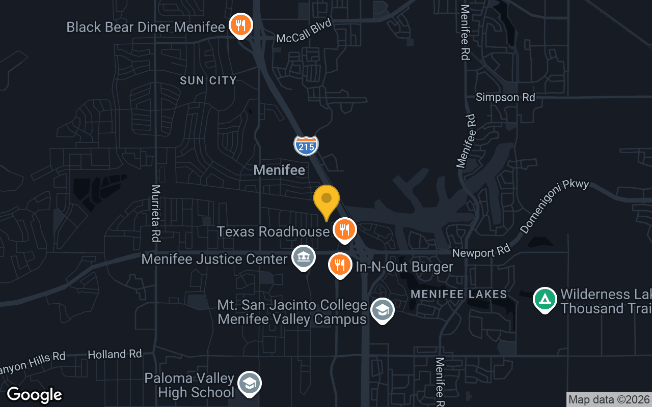 Map of bar trivia spots in Menifee, CA