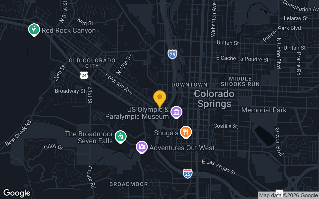 Map of bar trivia spots in Colorado Springs, CO