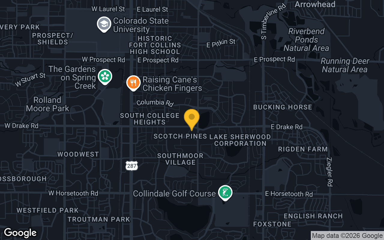 Map of bar trivia spots in Fort Collins, CO