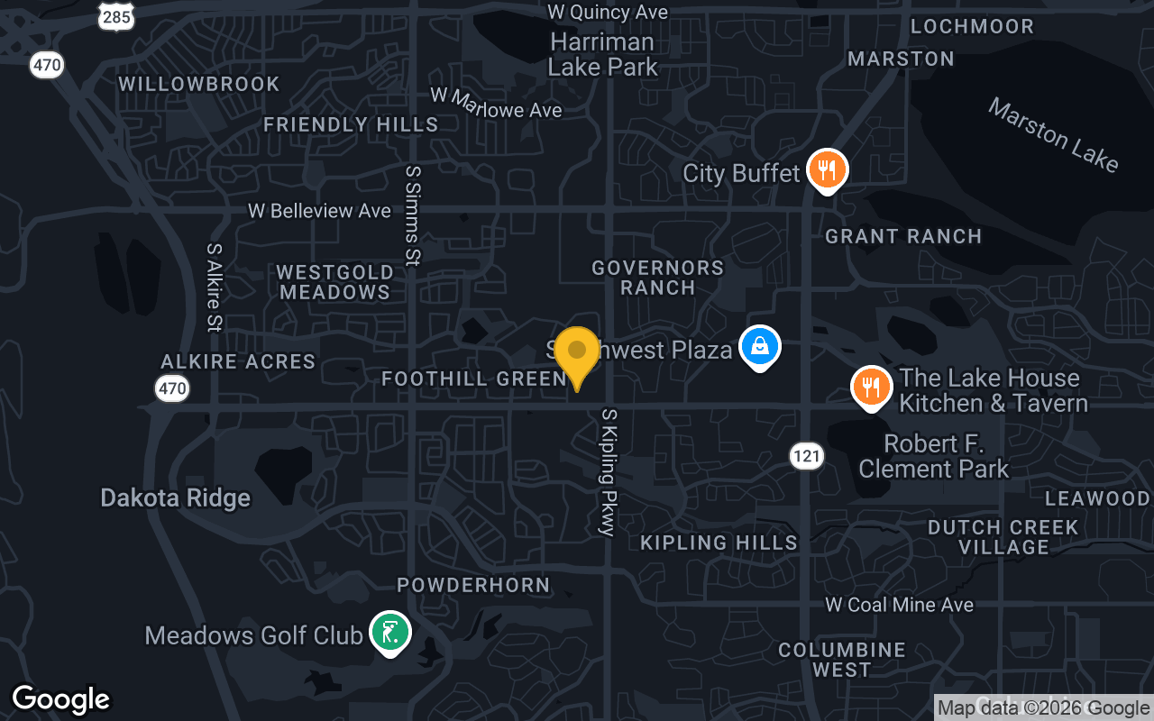 Map of bar trivia spots in Littleton, CO