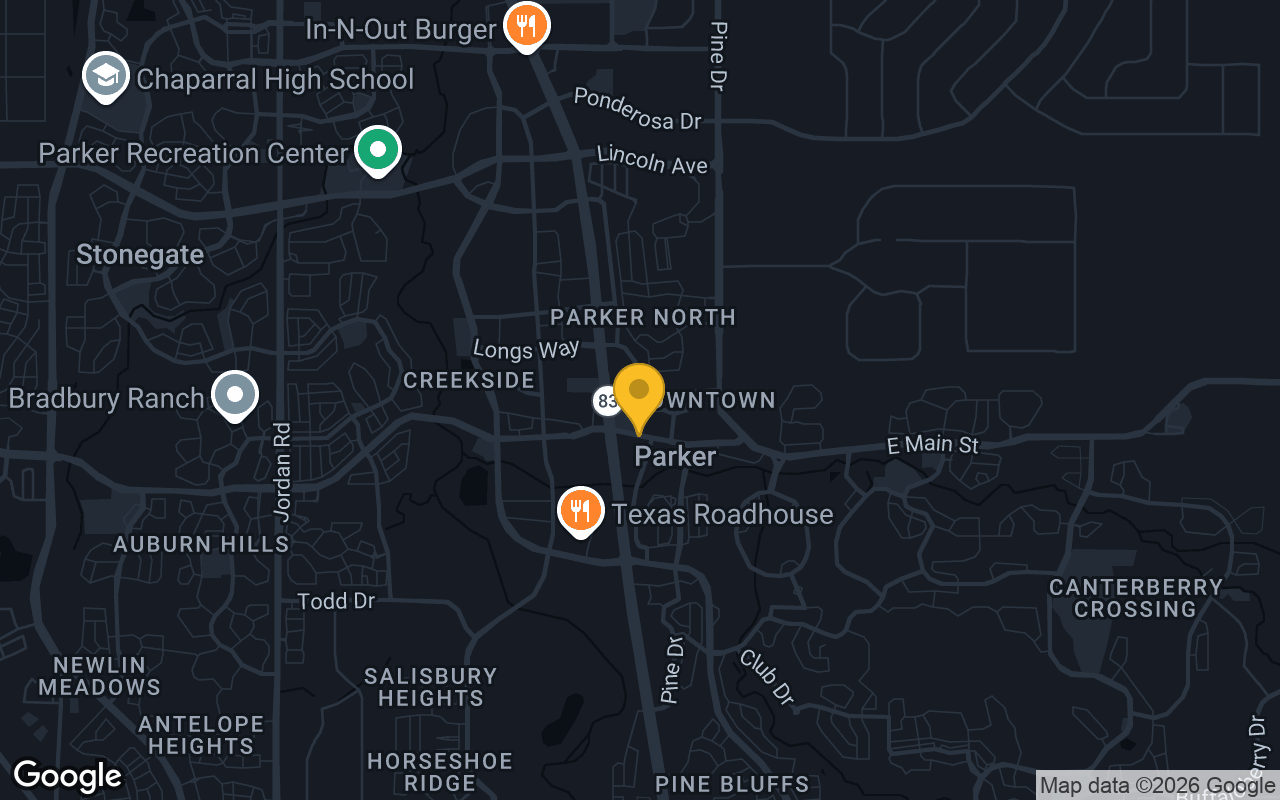 Map of bar trivia spots in Parker, CO