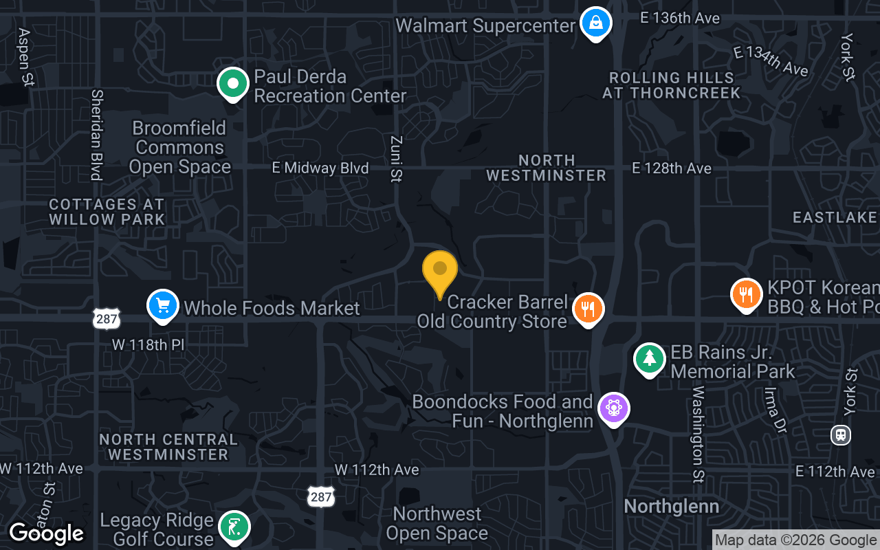 Map of bar trivia spots in Westminster, CO