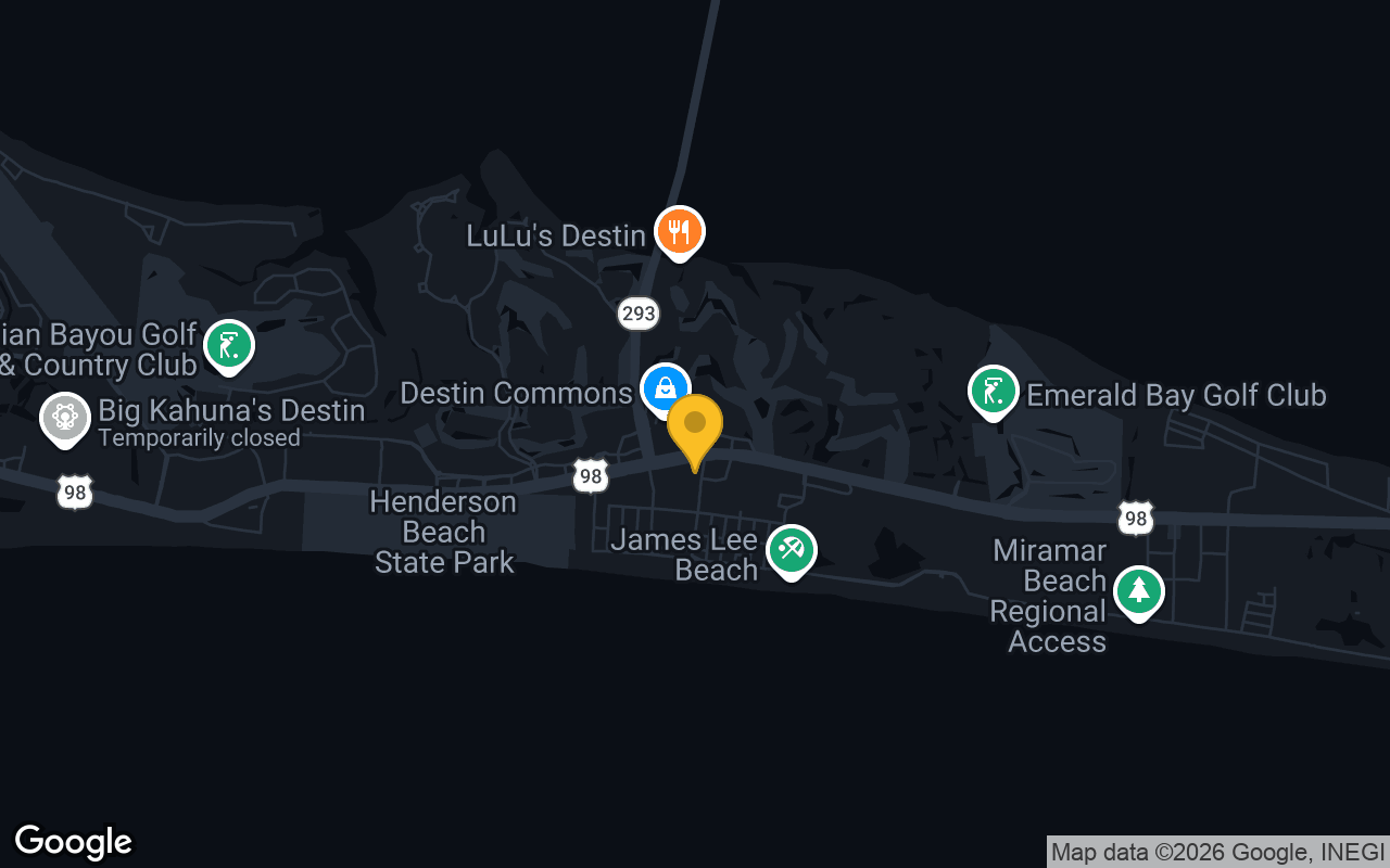 Map of bar trivia spots in Destin, FL