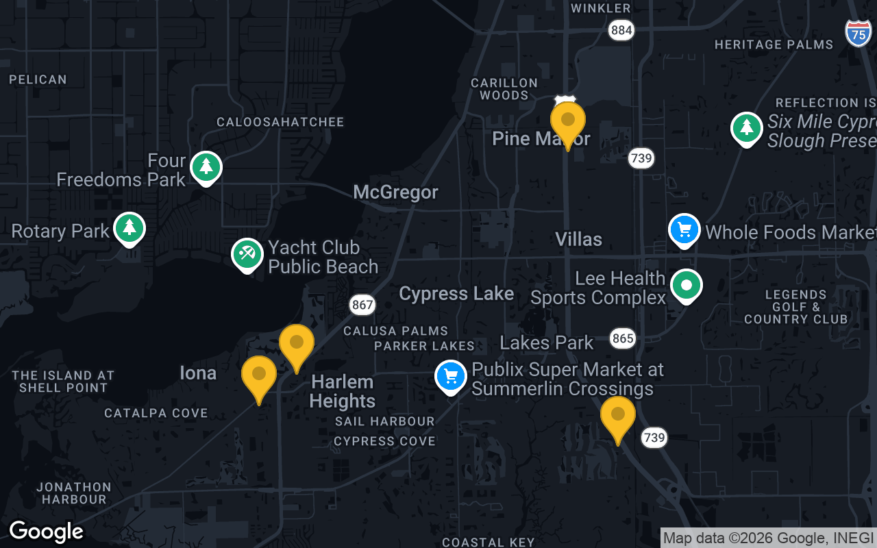 Map of bar trivia spots in Fort Myers, FL
