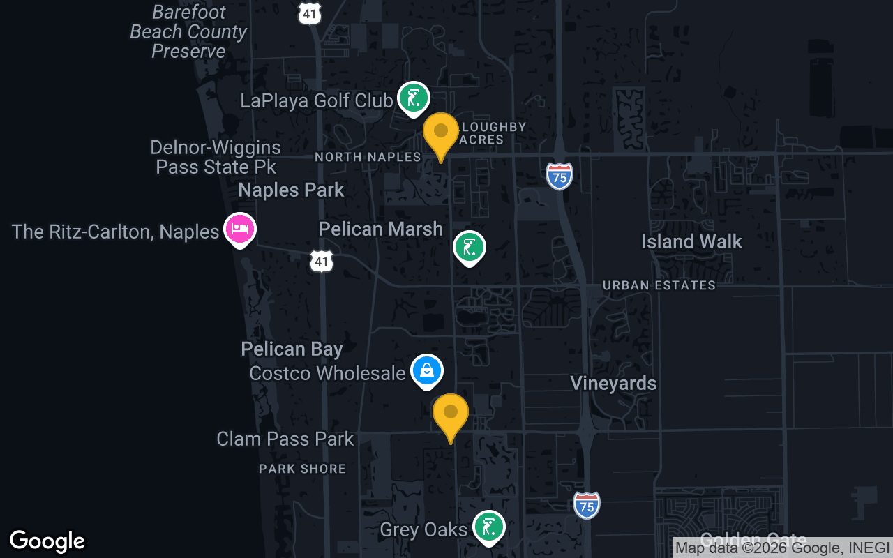Map of bar trivia spots in Naples, FL