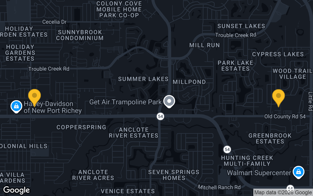 Map of bar trivia spots in New Port Richey, FL
