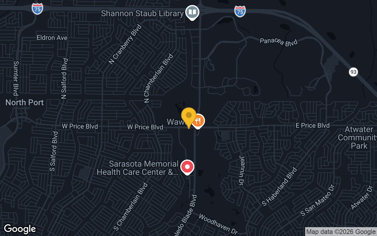Map of bar trivia spots in North Port, FL
