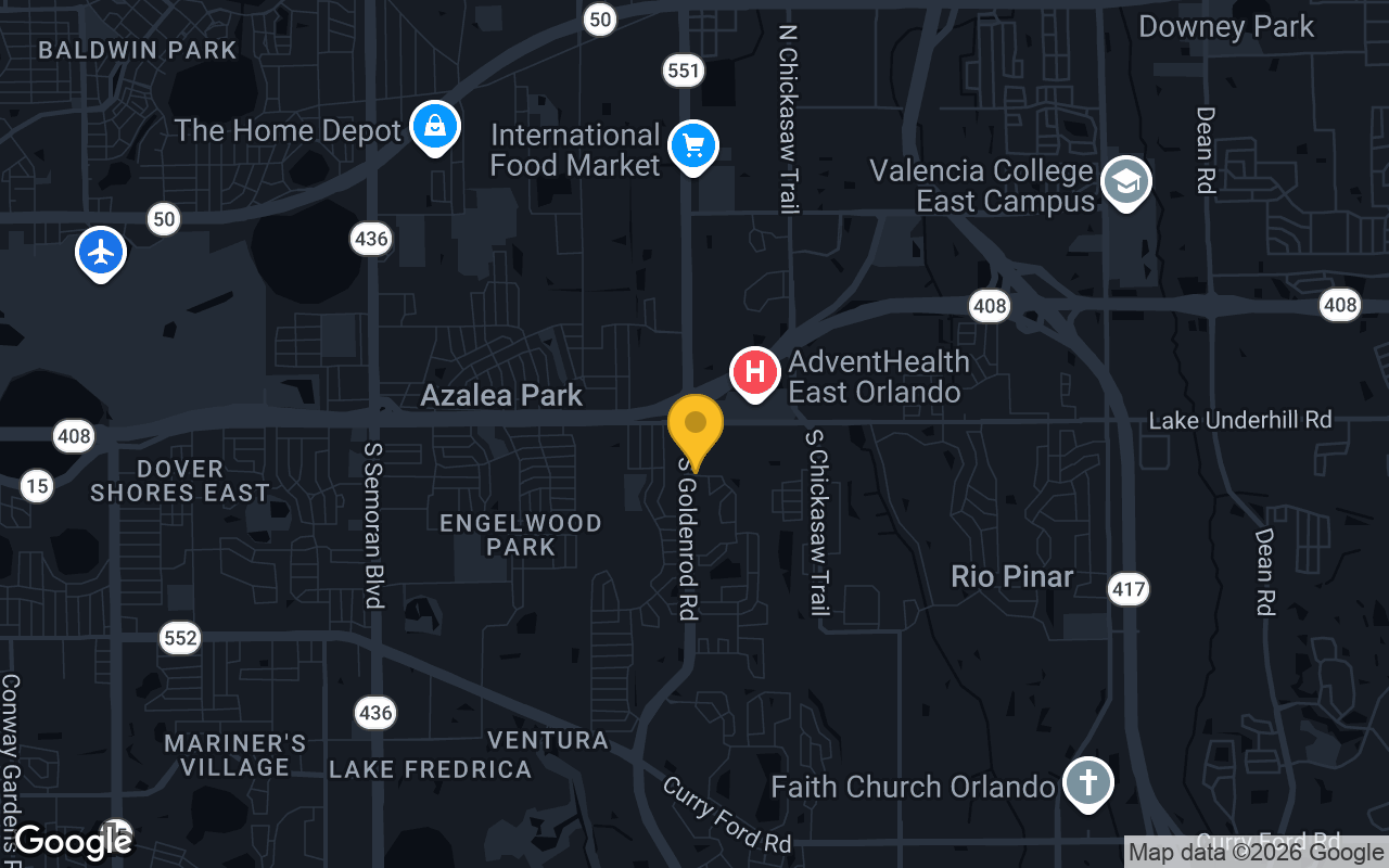 Map of bar trivia spots in Orlando, FL