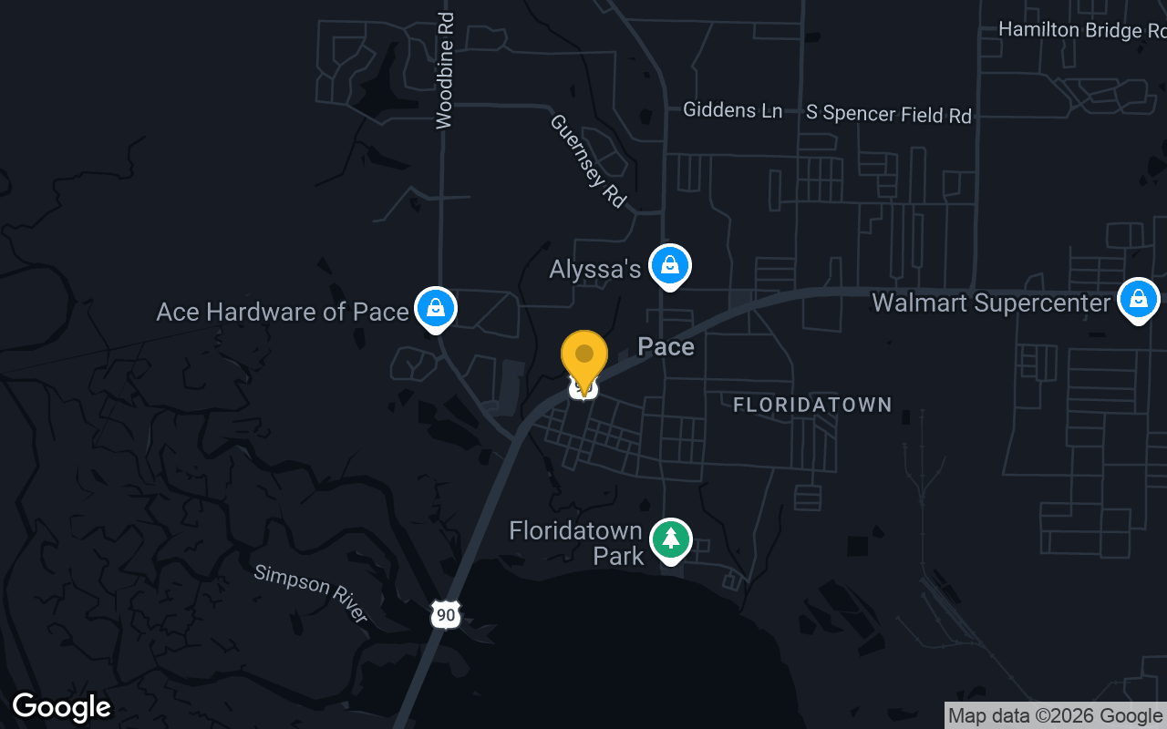Map of bar trivia spots in Pace, FL