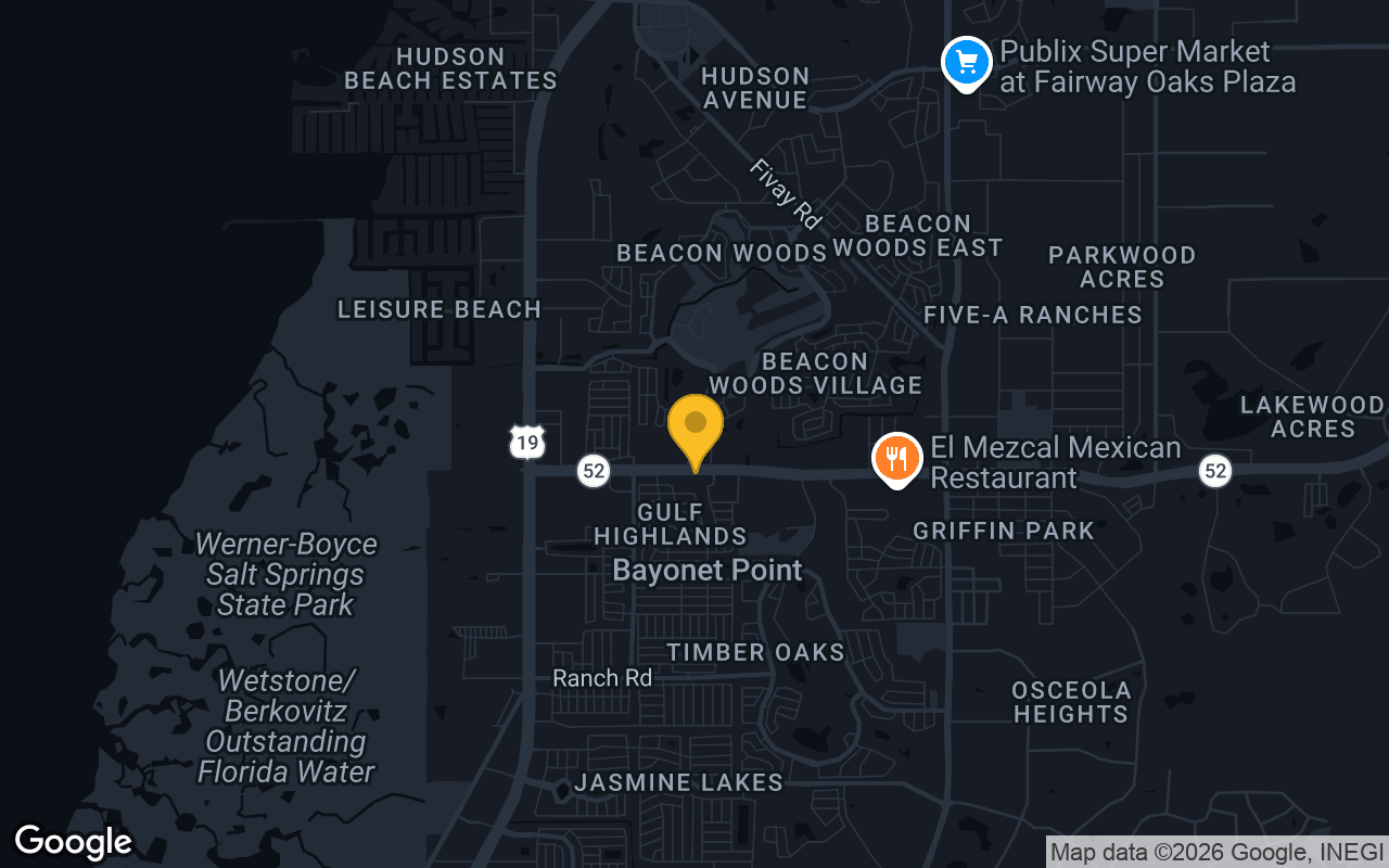 Map of bar trivia spots in Port Richey, FL
