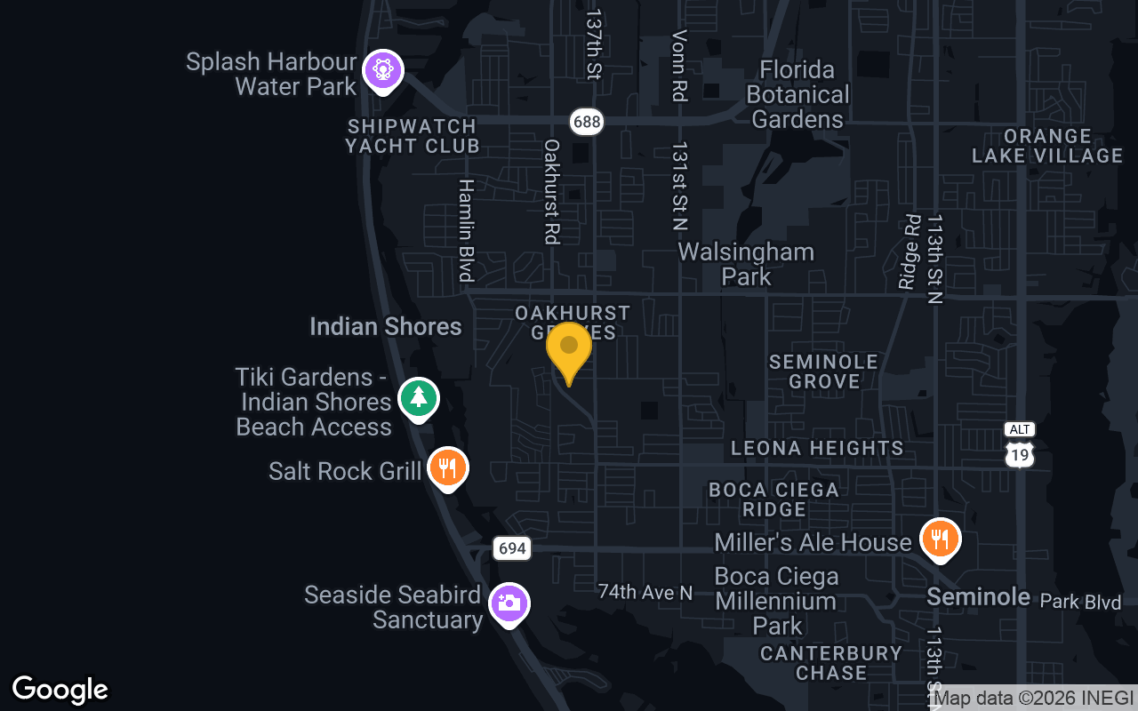 Map of bar trivia spots in Seminole, FL