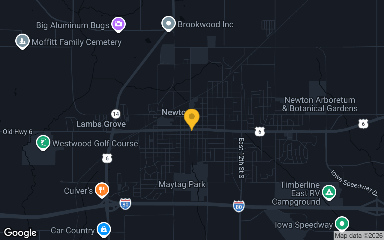 Map of bar trivia spots in Newton, IA