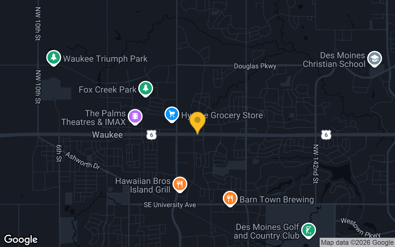 Map of bar trivia spots in Waukee, IA
