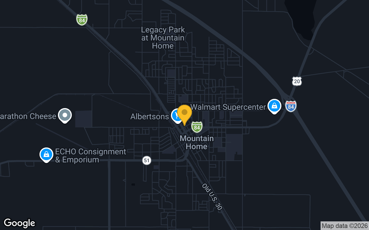Map of bar trivia spots in Mountain Home, ID
