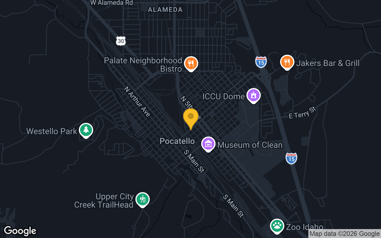 Map of bar trivia spots in Pocatello, ID