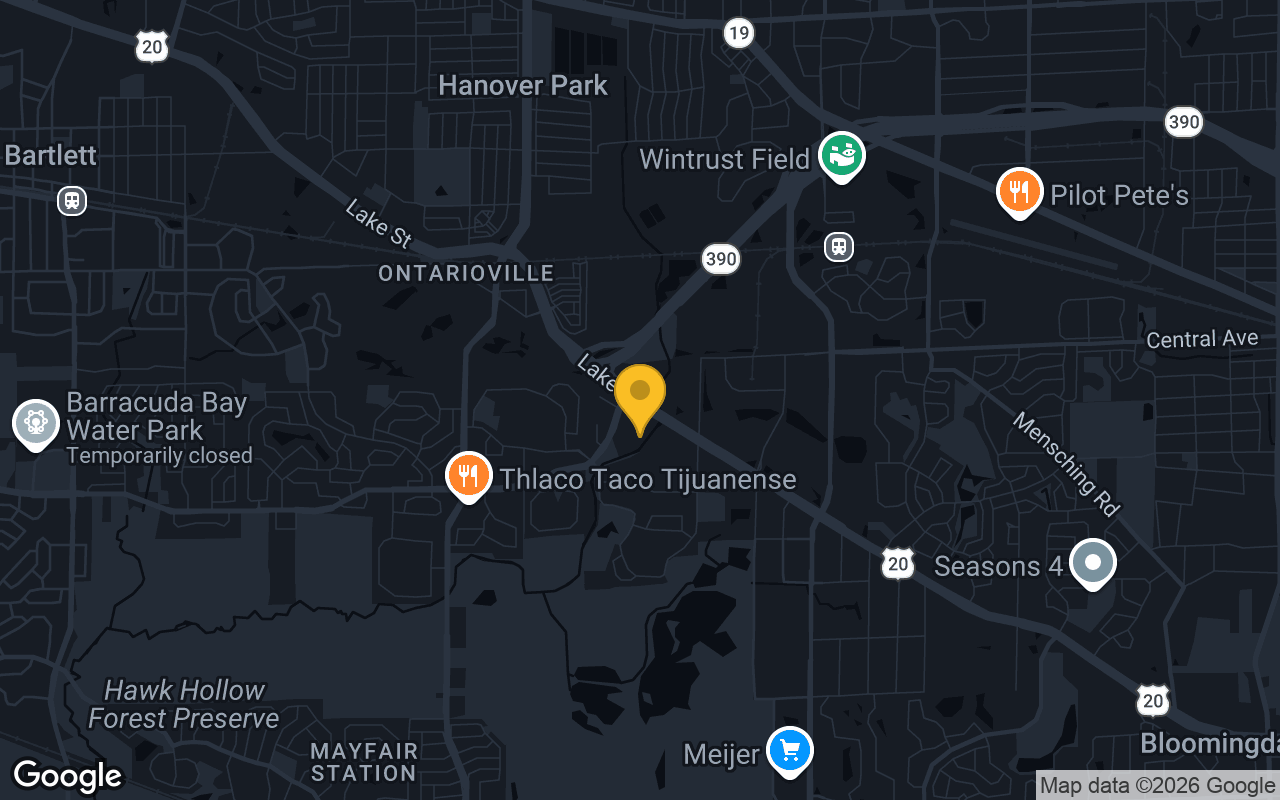 Map of bar trivia spots in Hanover Park, IL
