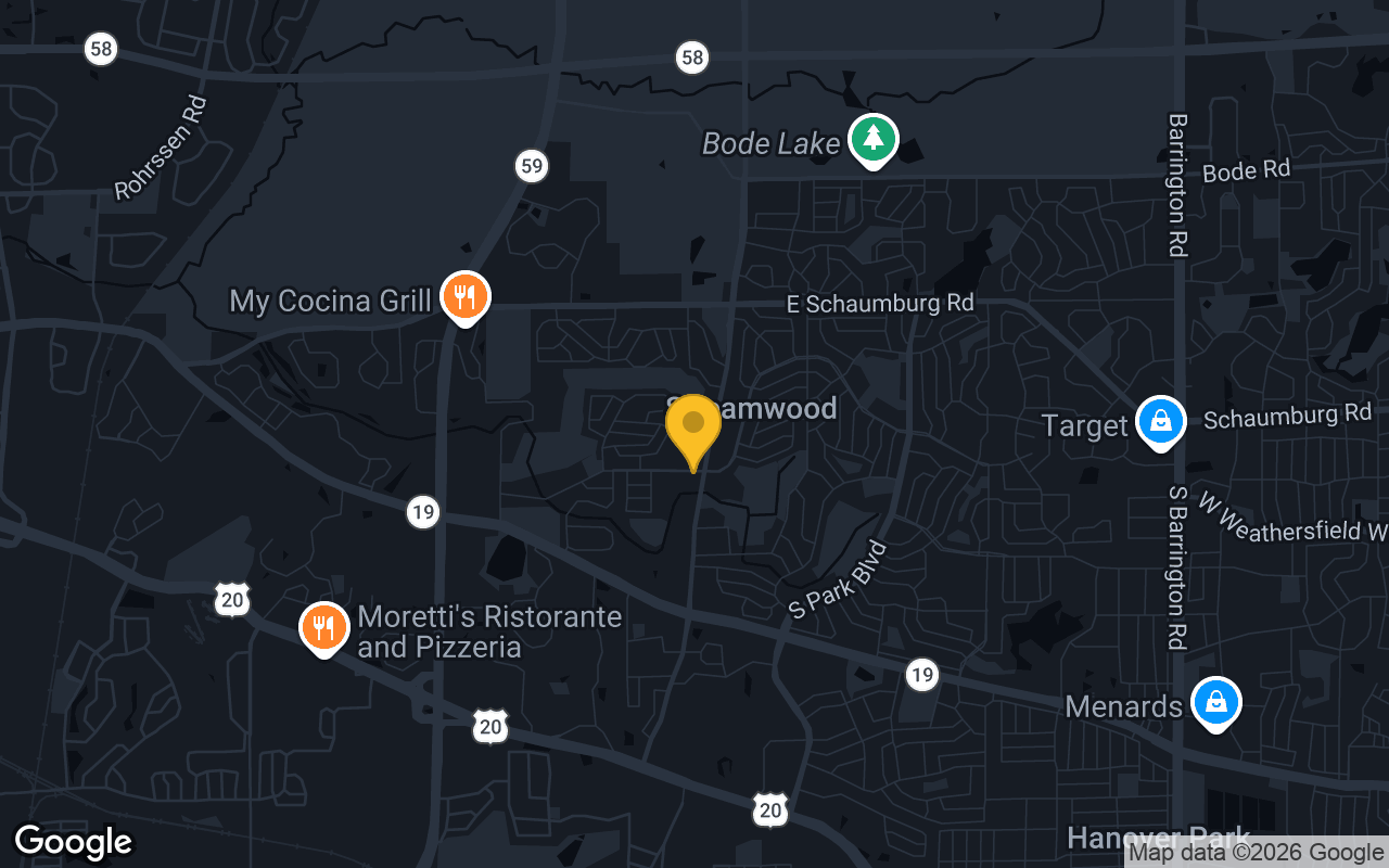 Map of bar trivia spots in Streamwood, IL