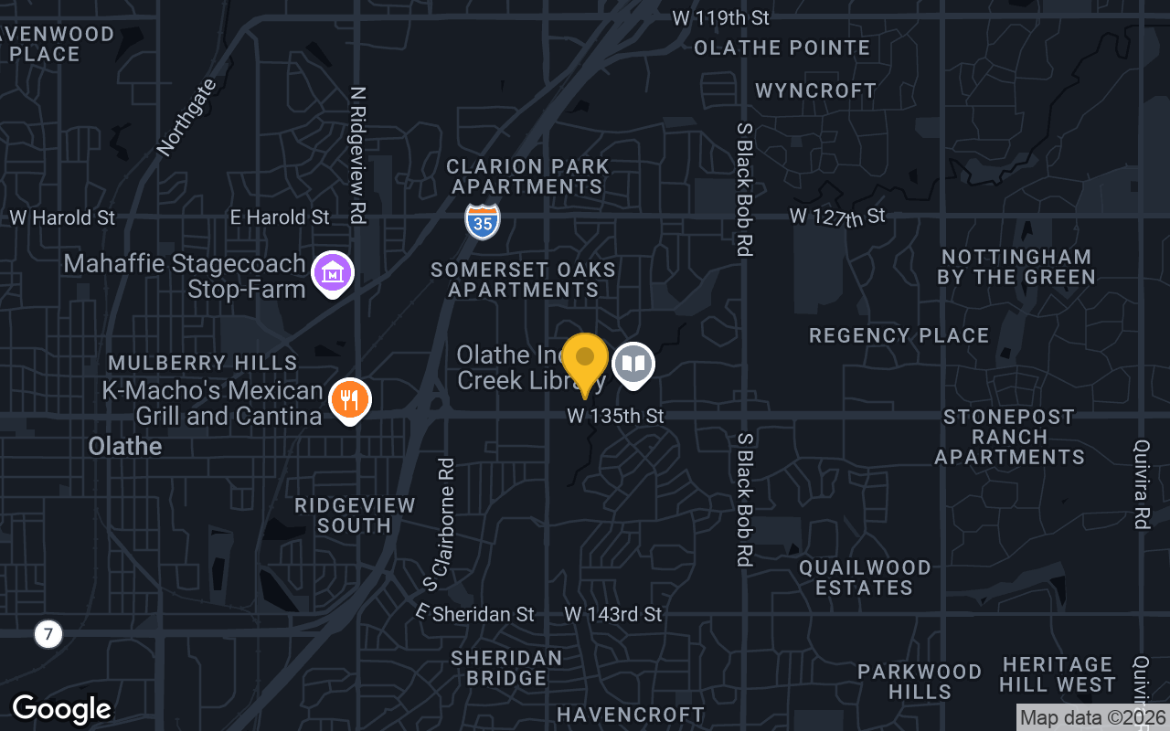 Map of bar trivia spots in Olathe, KS