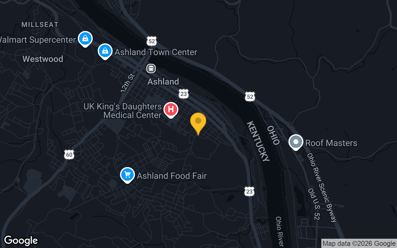 Map of bar trivia spots in Ashland, KY