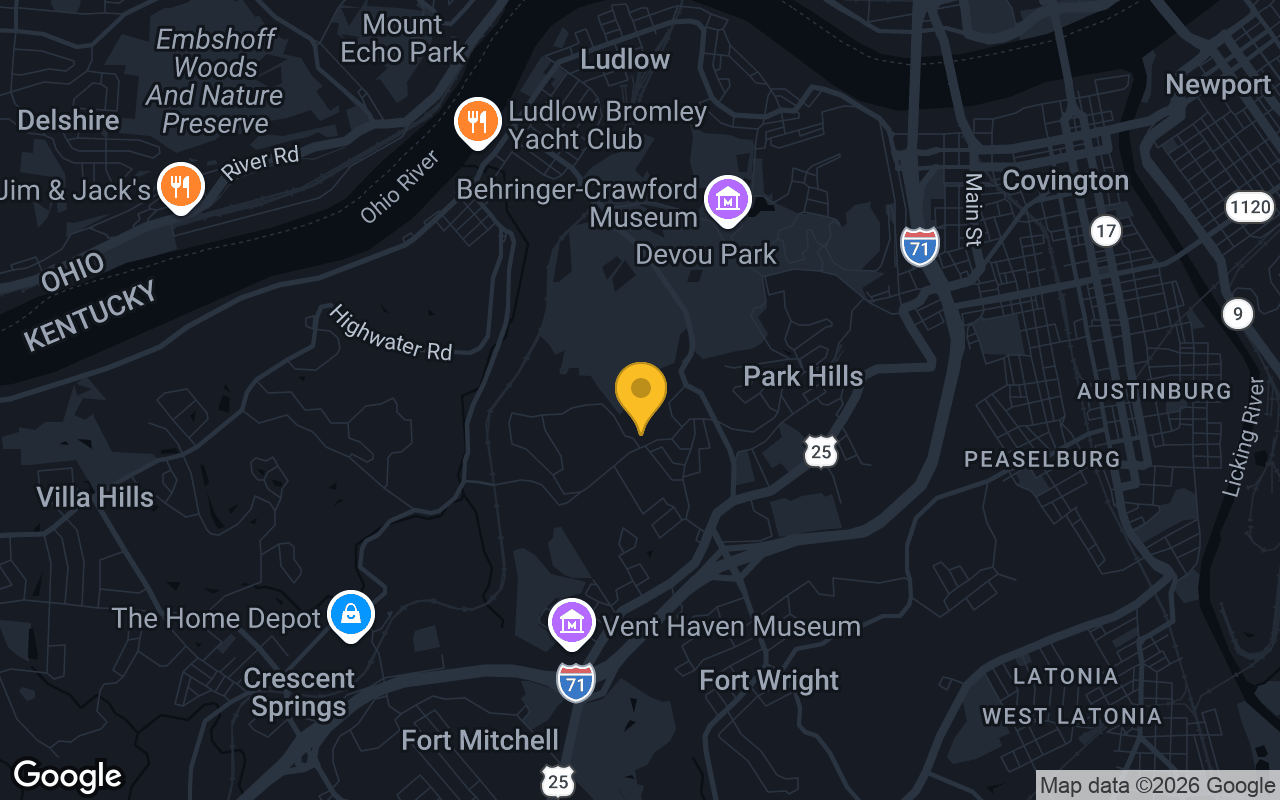 Map of bar trivia spots in Fort Wright, KY