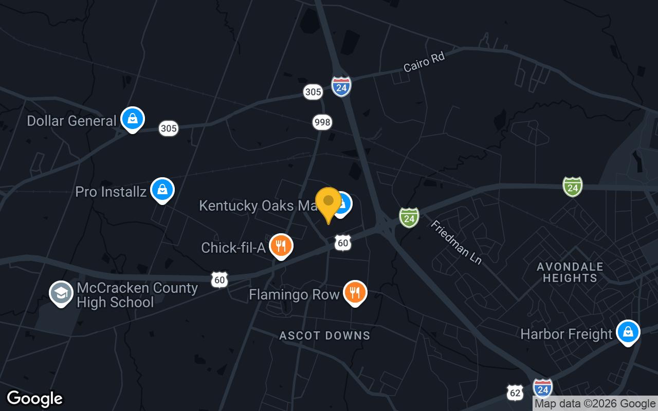 Map of bar trivia spots in Paducah, KY