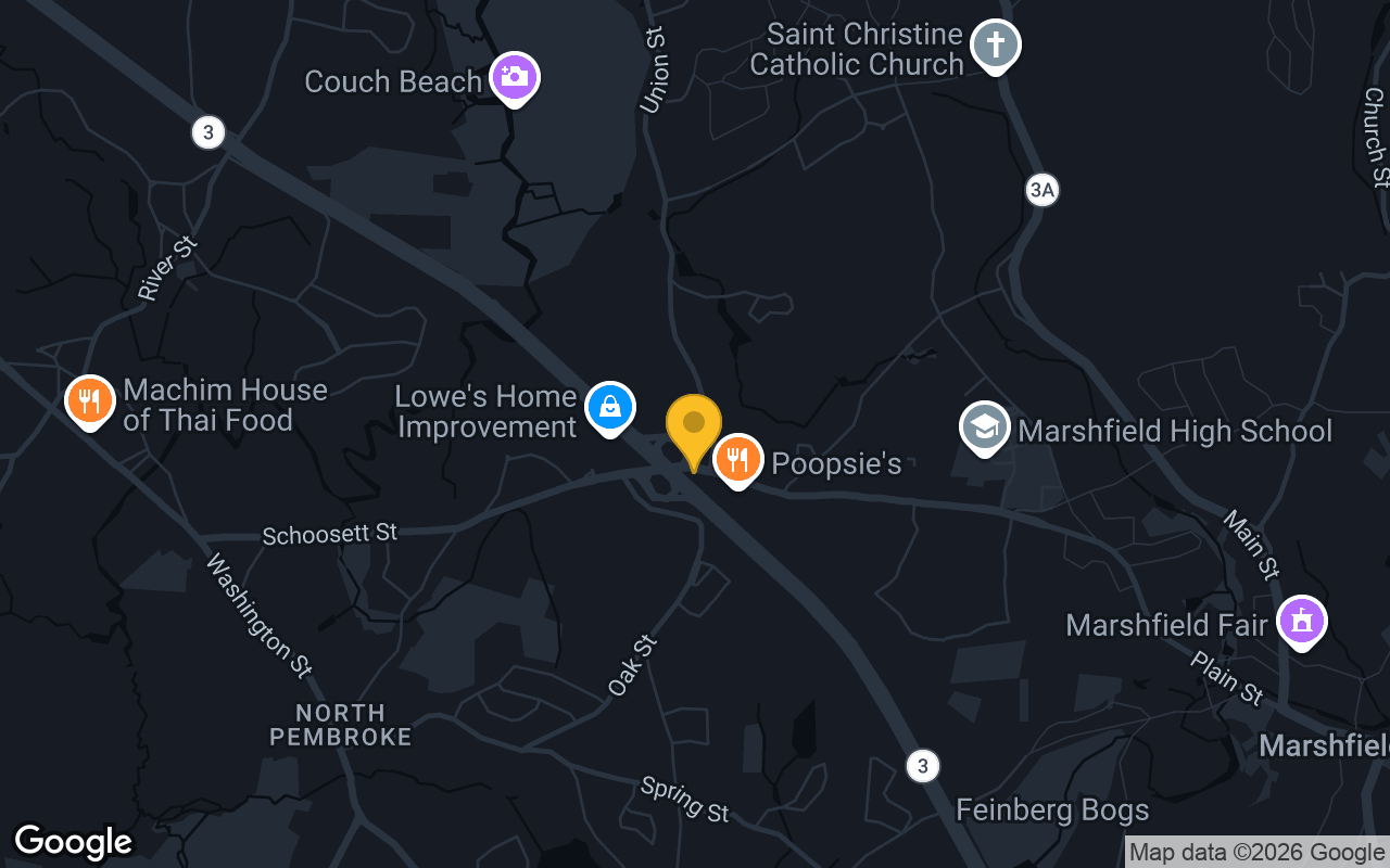 Map of bar trivia spots in Pembroke, MA