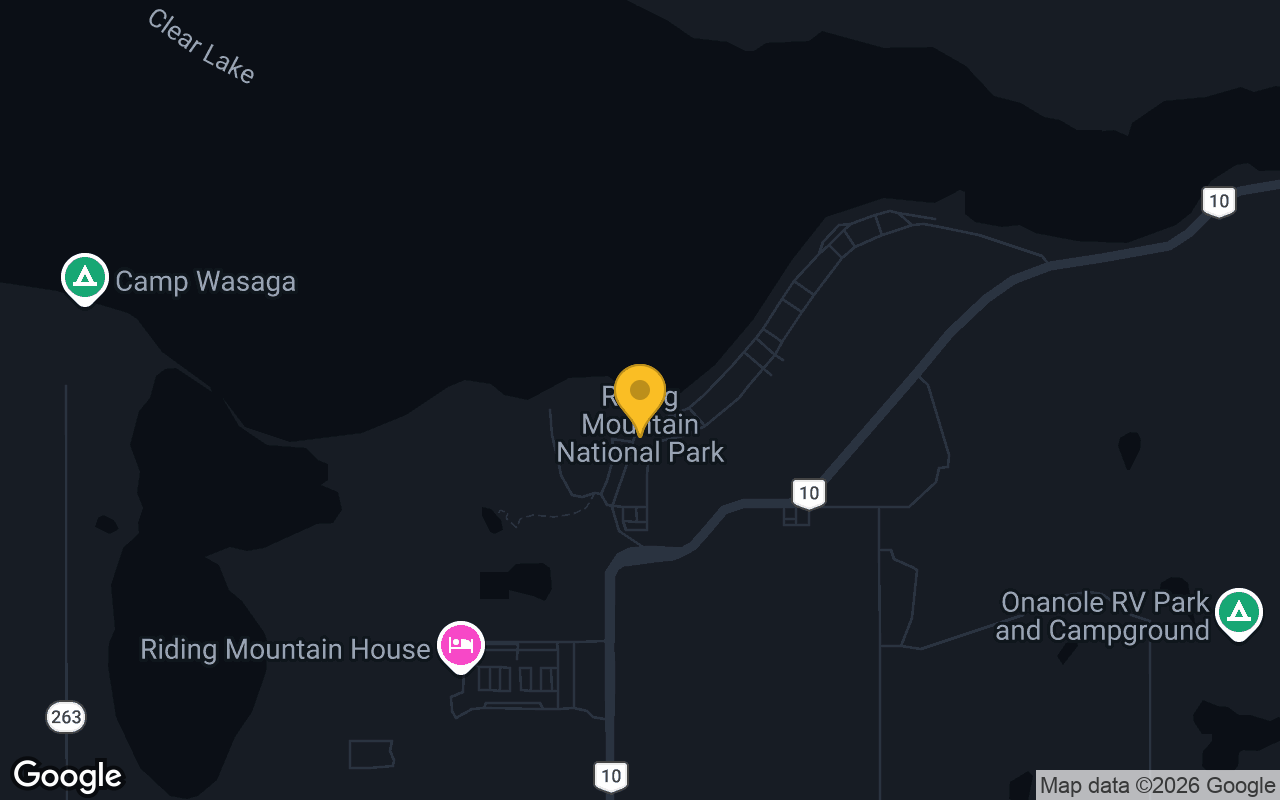 Map of bar trivia spots in Onanole, MB