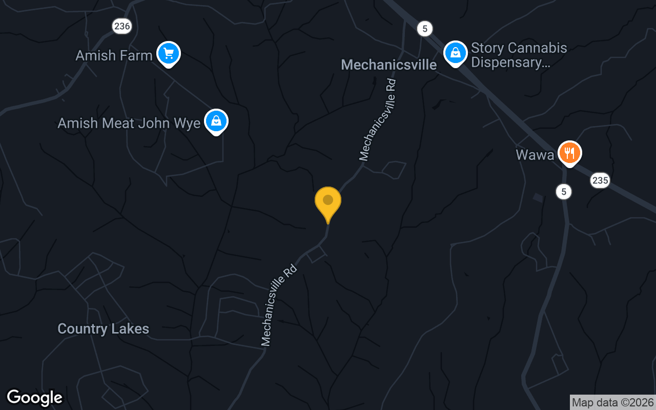 Map of bar trivia spots in Mechanicsville, MD