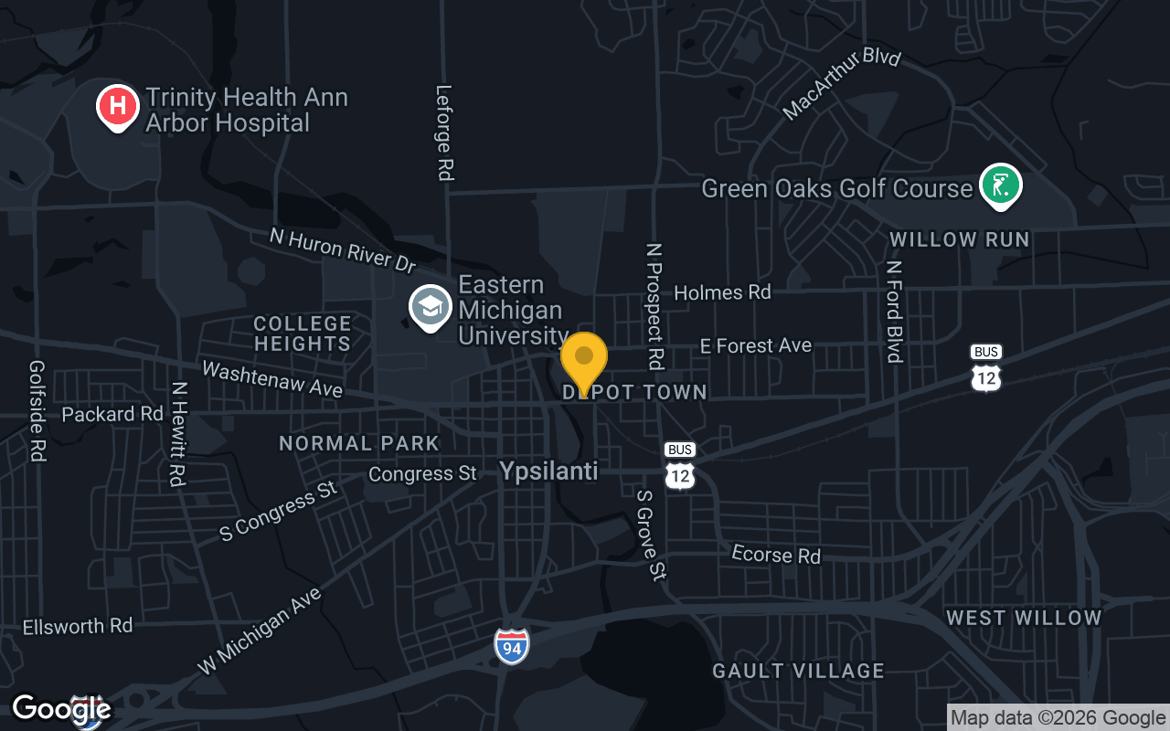 Map of bar trivia spots in Ann Arbor, MI