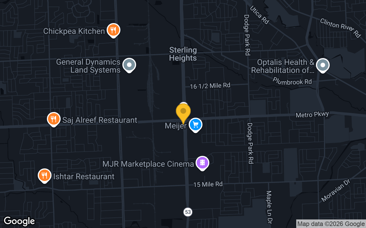 Map of bar trivia spots in Sterling Heights, MI