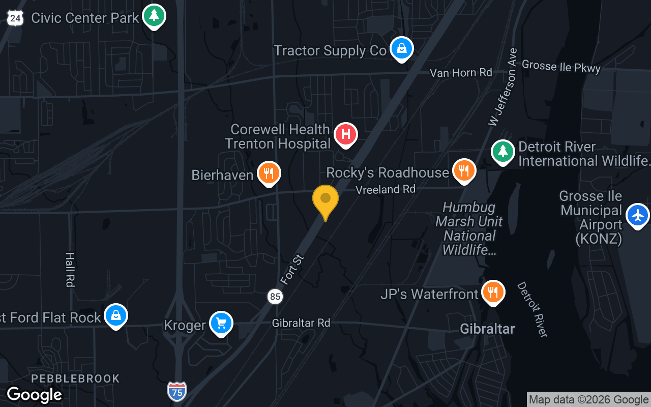 Map of bar trivia spots in Trenton, MI