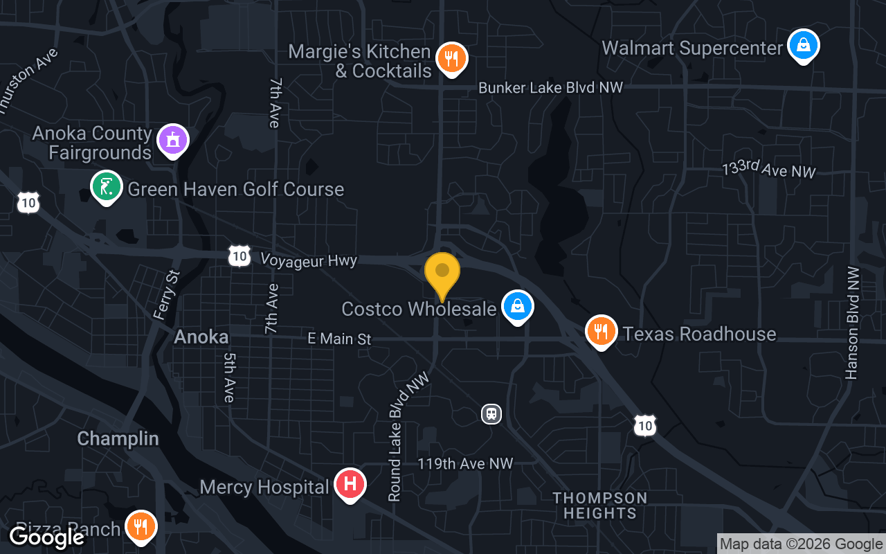 Map of bar trivia spots in Coon Rapids, MN