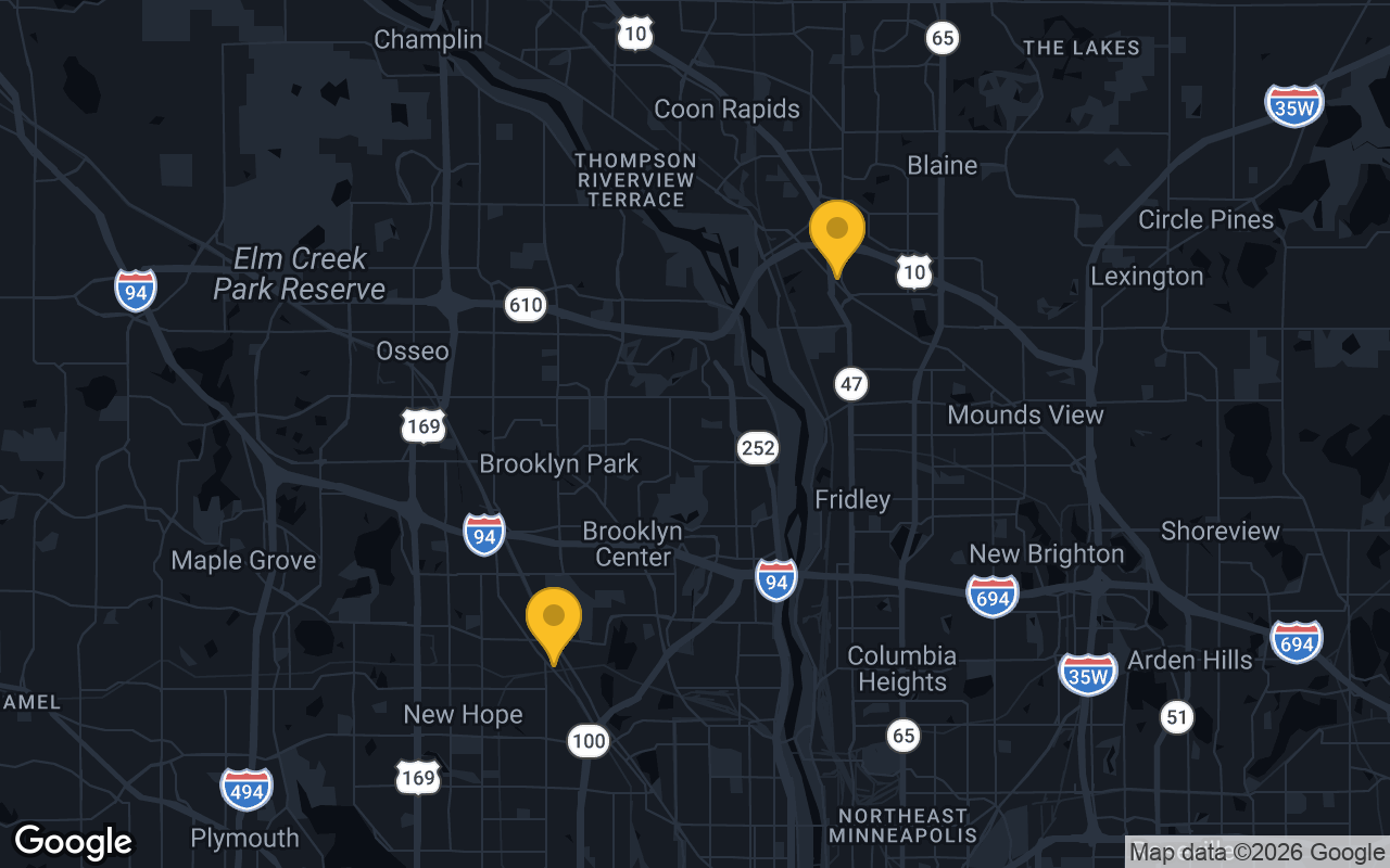 Map of bar trivia spots in Minneapolis, MN