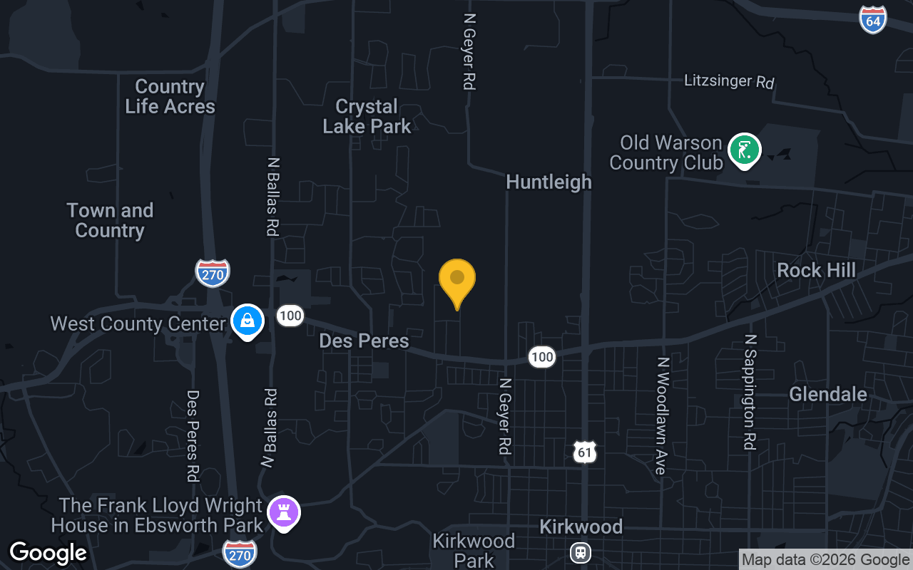 Map of bar trivia spots in Kirkwood, MO