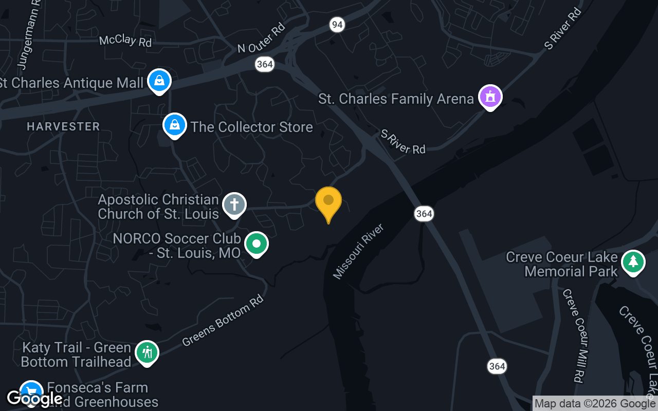 Map of bar trivia spots in St. Charles, MO