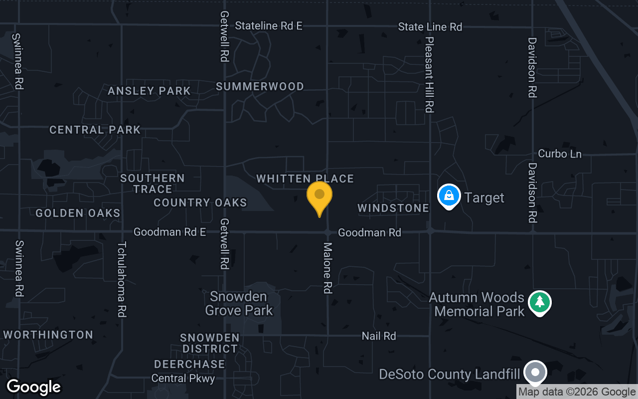 Map of bar trivia spots in Southaven, MS