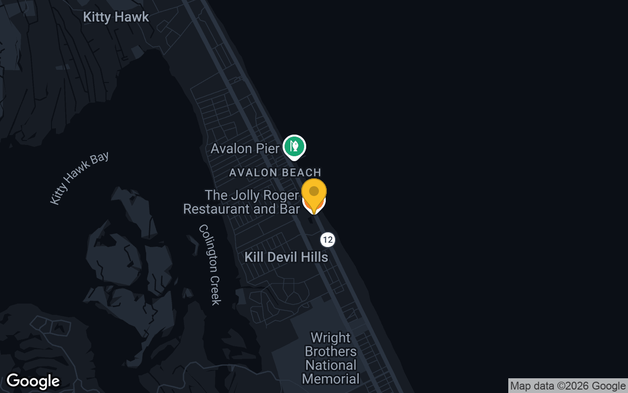 Map of bar trivia spots in Kill Devil Hills, NC