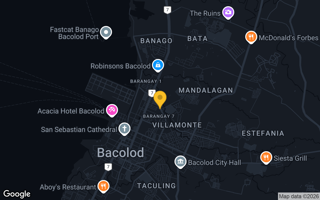 Map of bar trivia spots in Bacolod, NE
